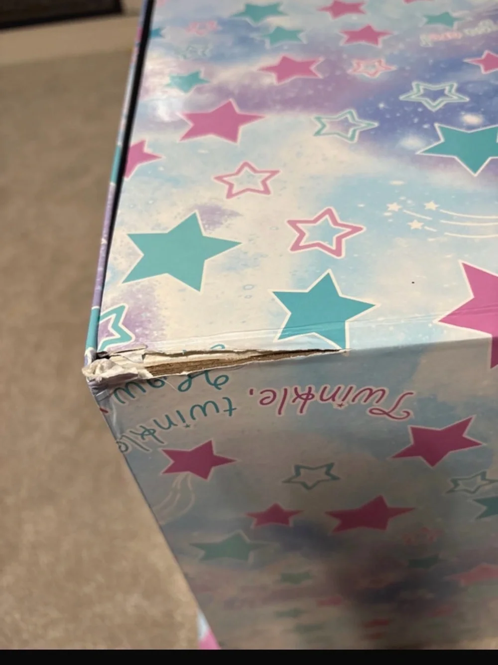 Star Gender Reveal box with sign